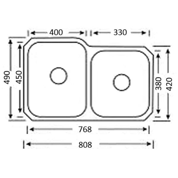 Under Mount, 1 3/4 Bowl Sink - II