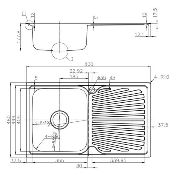 Otus Single Bowl & Single Drainer Kitchen Sink