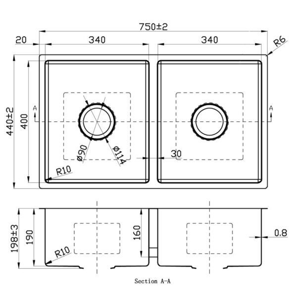 New Cora Double Bowl Above/Undermount Sink