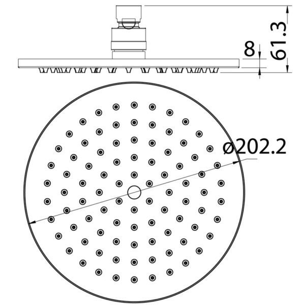 Cora Black Round Shower Head