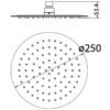 Dove Round SS Shower Head 250mm