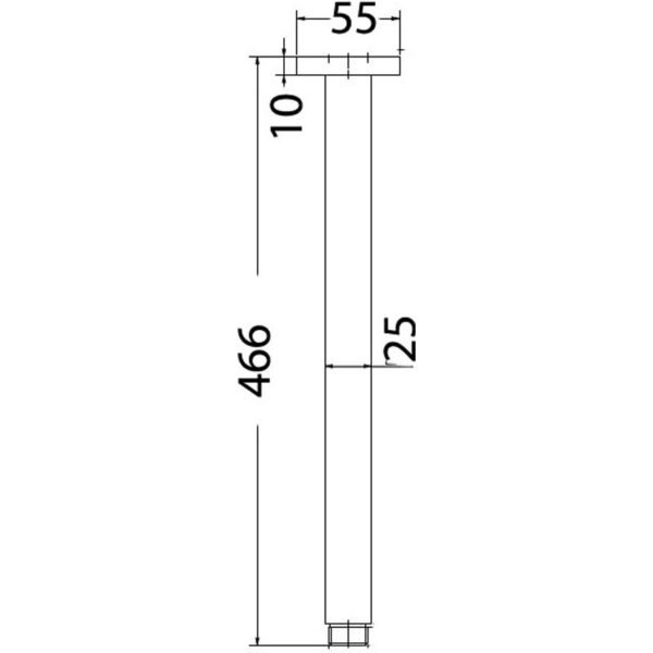 Sqaure Vertical Shower Arm