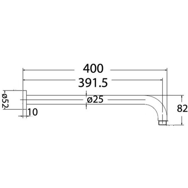 Round Horizontal Shower Arm