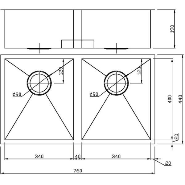 Rosa Double Bowls Above/Undermount Sink