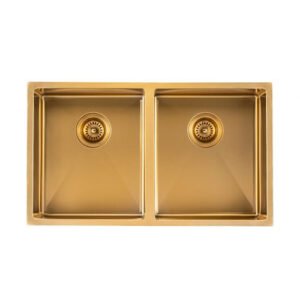 kitchen-sink-brushed-gold-double-bowls