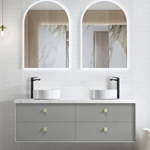 Light Grey Boston Wall Hung Vanity 1500mm