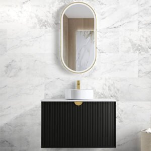 Matte Black Marlo Wall Hung Vanity 900mm