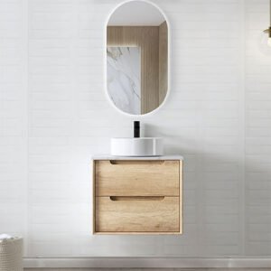 Natural Oak Byron Wall Hung Vanity 600mm