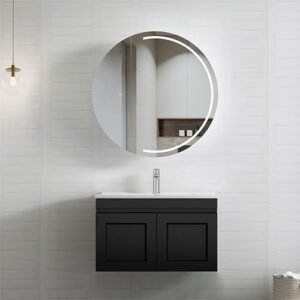 Satin Black Hampton Mark II Wall Hung Vanity 750mm