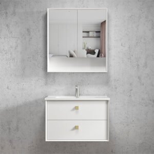 Satin White Boston Wall Hung Vanity 750mm