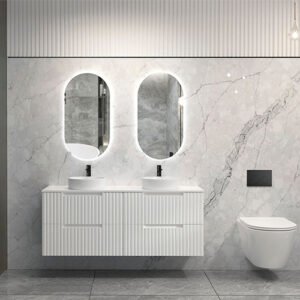 Satin White Noosa Wall Hung Vanity 1500mm